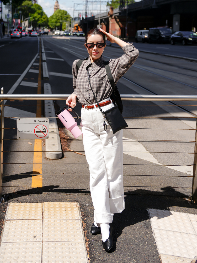 Rora 顯瘦直筒丹寧褲 [ 白色 / S,M,L ]