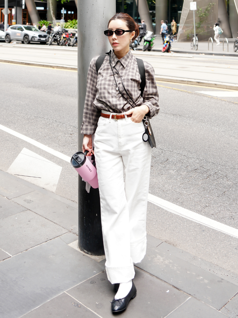 Rora 顯瘦直筒丹寧褲 [ 白色 / S,M,L ]