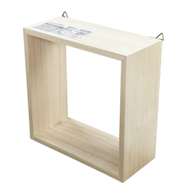 木製壁掛置物架/正方 16×16×7cm