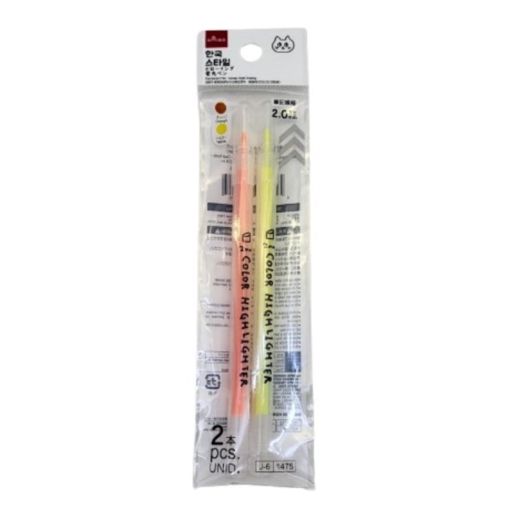 螢光筆/韓國風格繪圖 透明筆身 2入