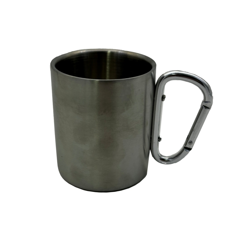 不鏽鋼杯/雙層 附登山扣手把 260ml