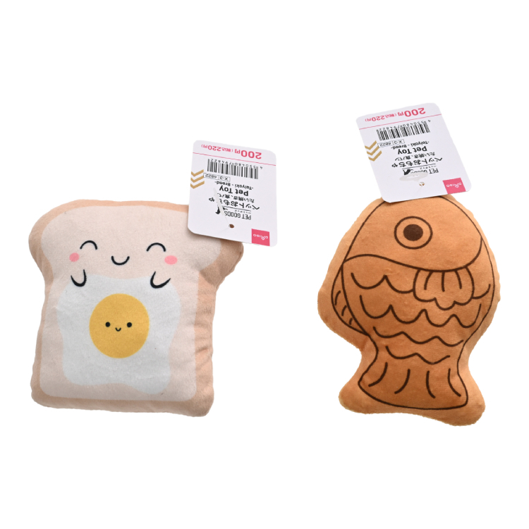 犬用玩具/鯛魚燒、吐司