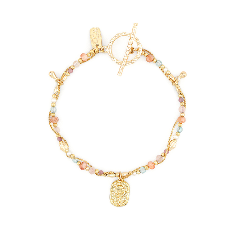 守護花 • 雙魚座 • 鬱金香 – 多寶石 – 手鍊