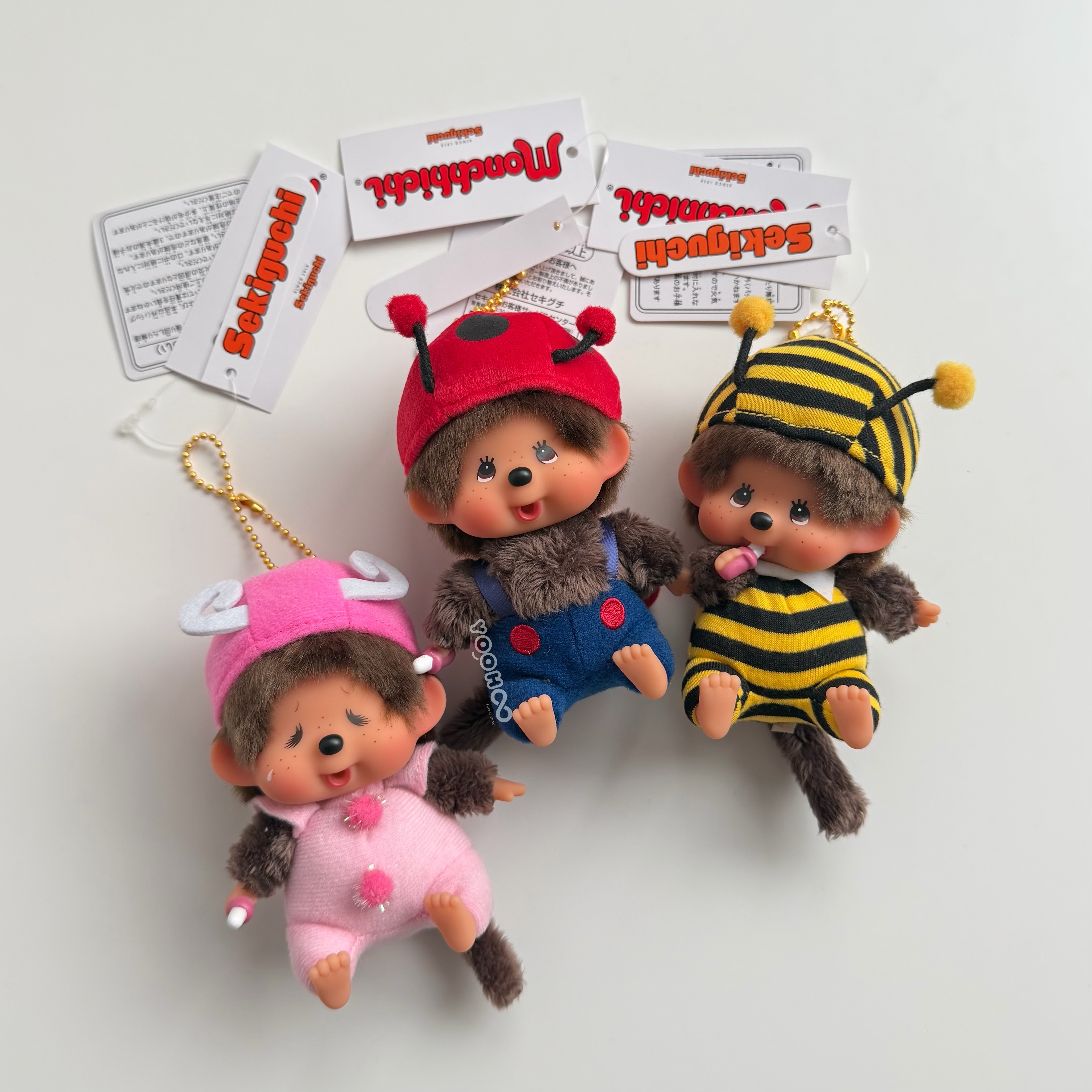 現貨┃Monchhichi 夢奇奇 蜜蜂 瓢蟲 蝴蝶 吊飾