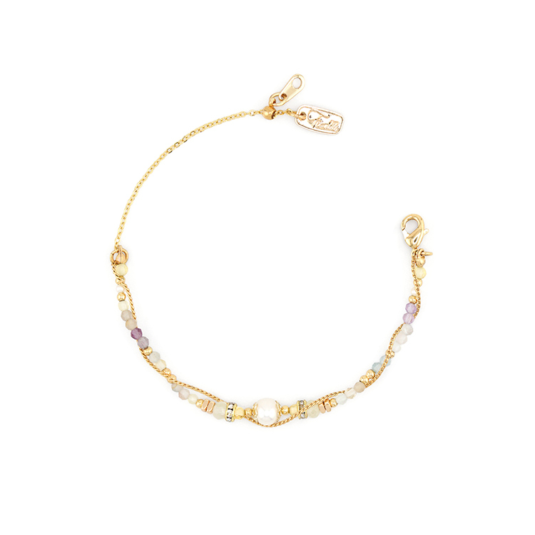 守護花 • 雙魚座 • 香豌豆 – 珍珠螢石 – 手鍊