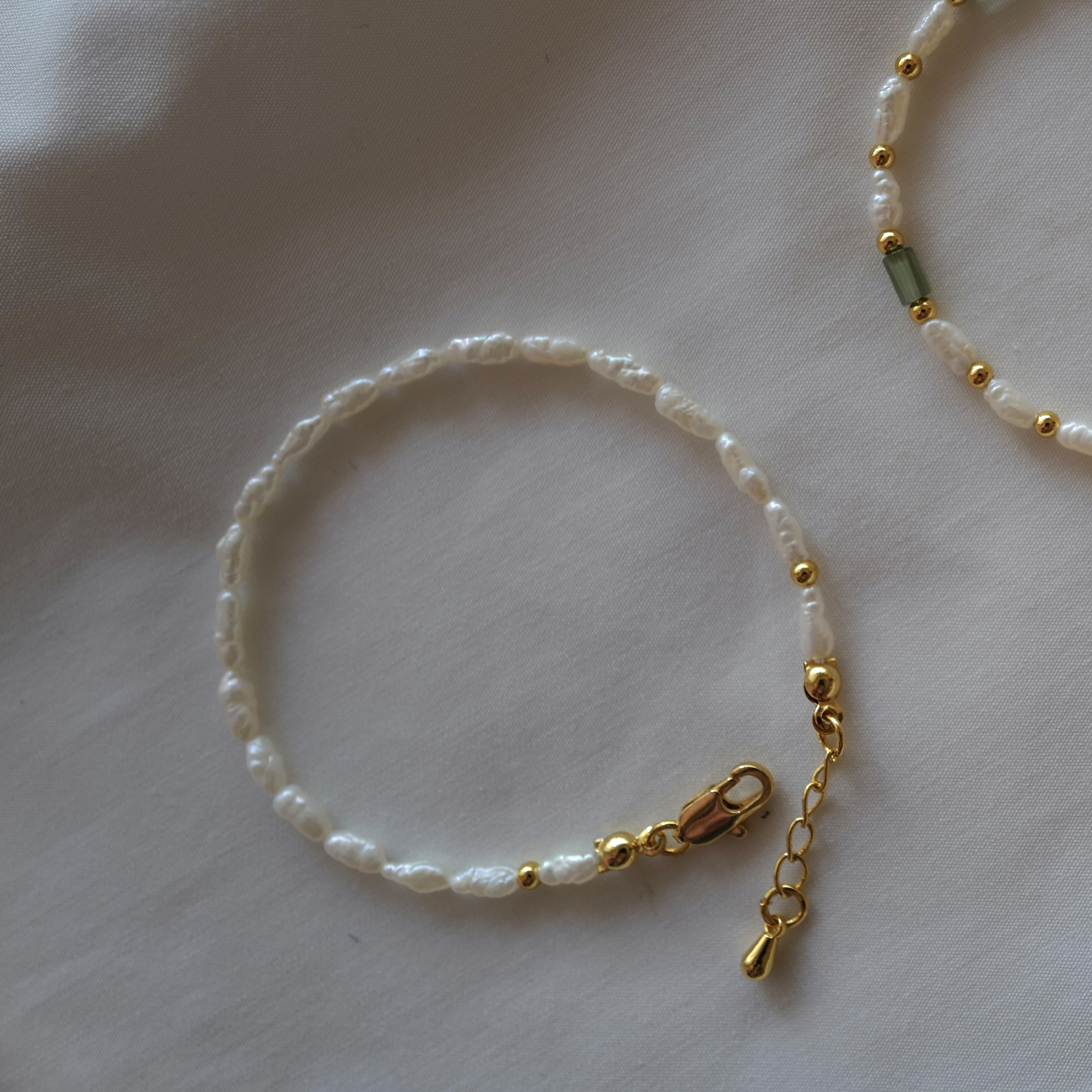 Moss Green-Pure｜米粒珍珠手鏈