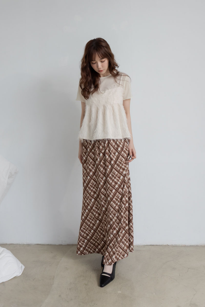 羽毛感兩件式層次套裝