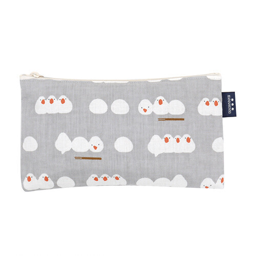 [濱文様] 文鳥 扁平收納袋