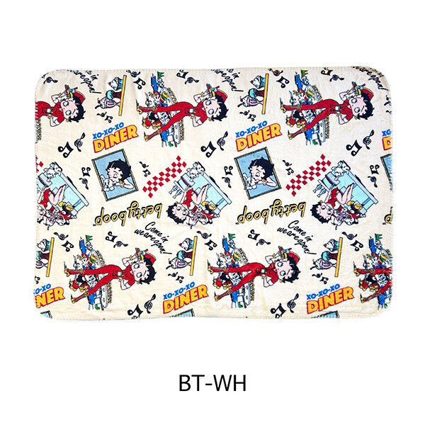 [Betty Boop Street] 白色膝蓋毯 抓絨