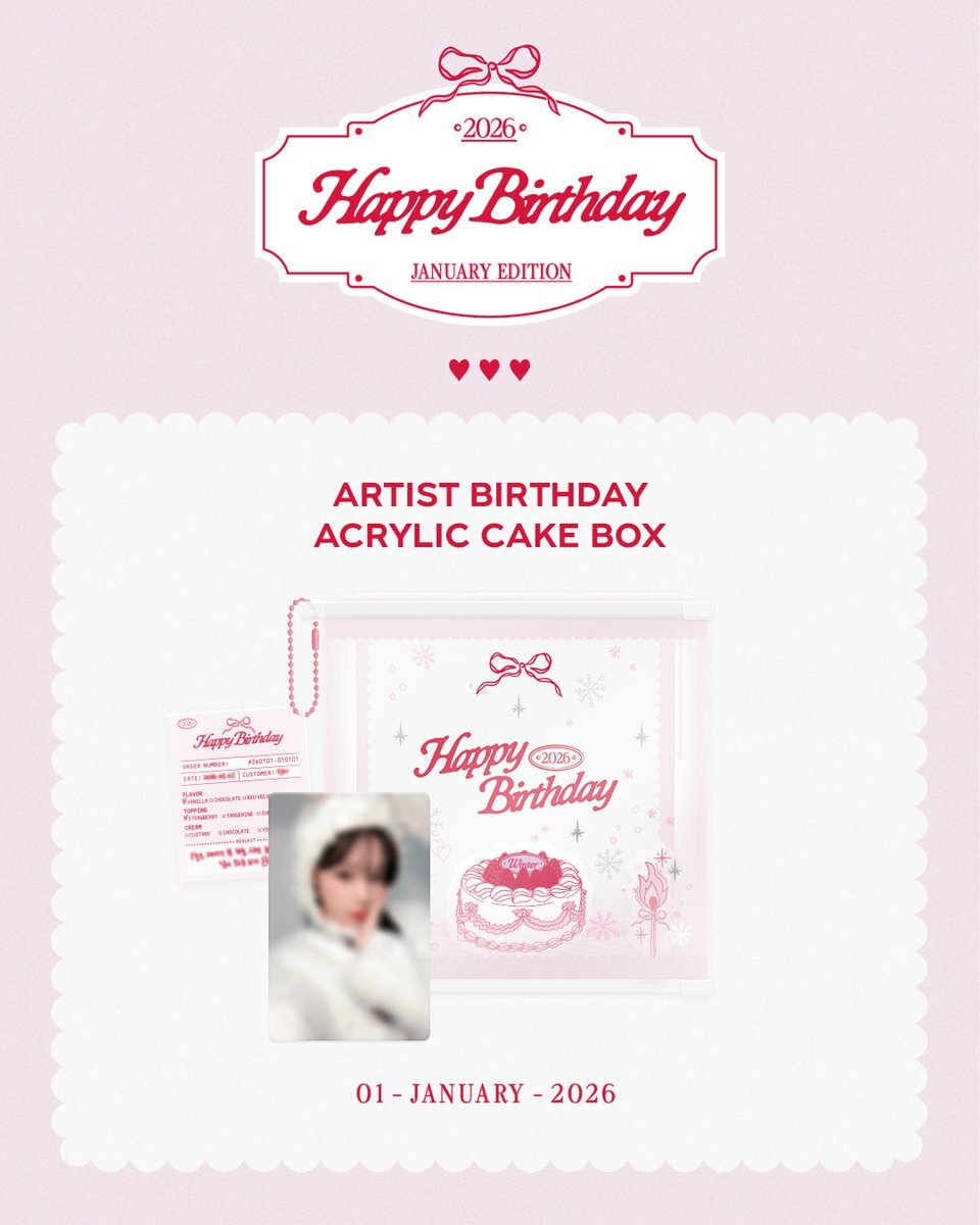 Winter 2026 Birthday Acrylic cake box
