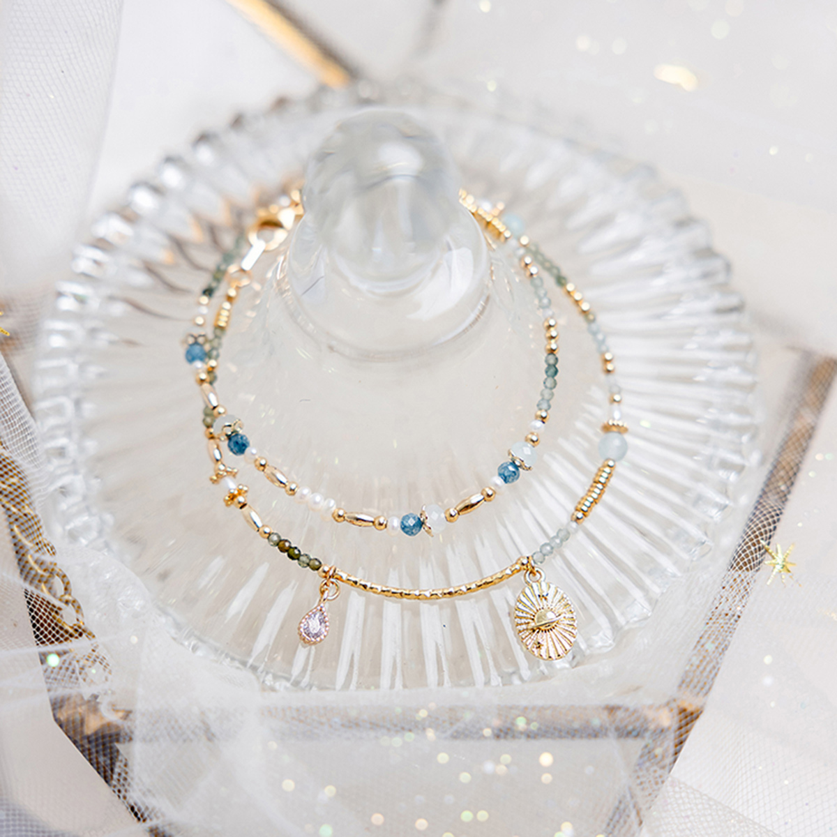 守護星 • 雙魚座 • 海王星 – 藍碧璽 – 手鍊