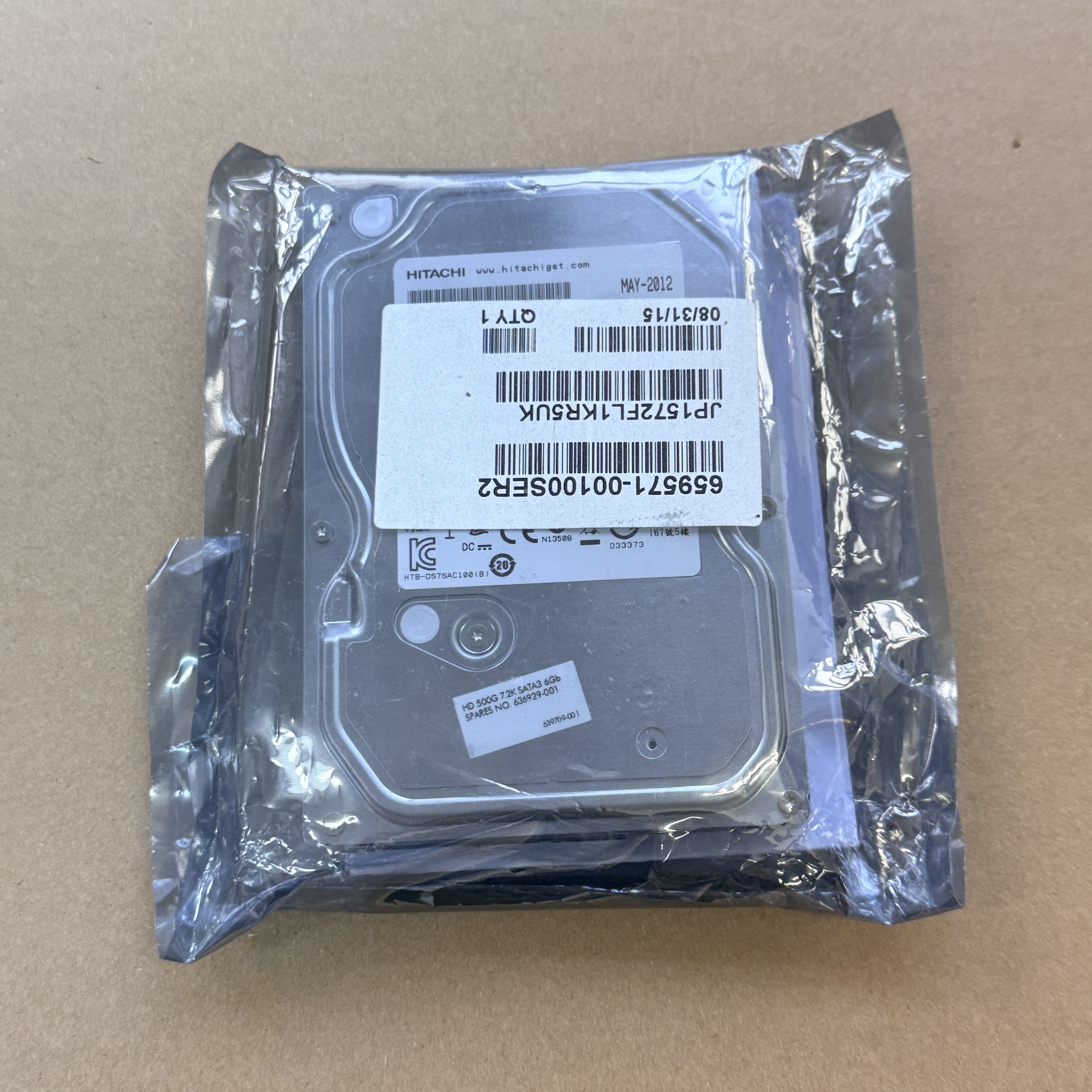 659571-001 CPQ 500GB NON HOT-PLUG 6G SATA 7.2K 3.5" HDD (翻新)