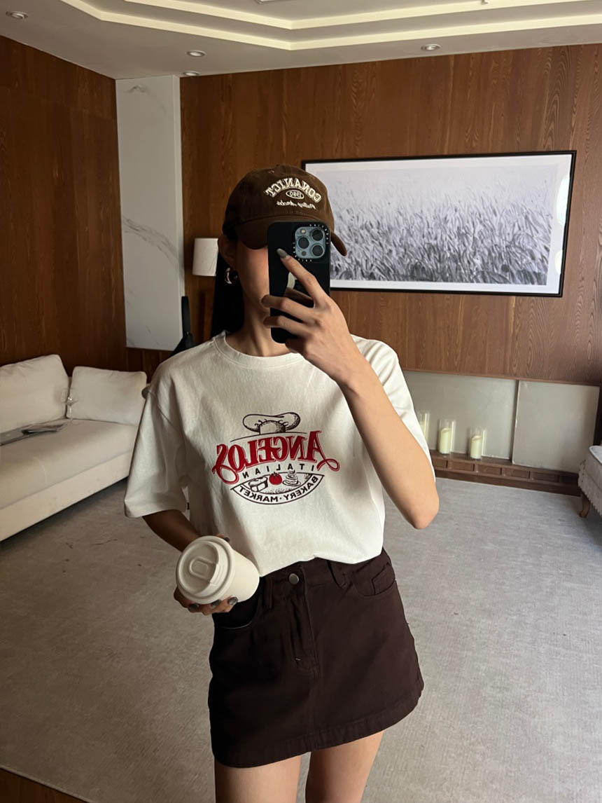 韓系磨毛面包T-米白