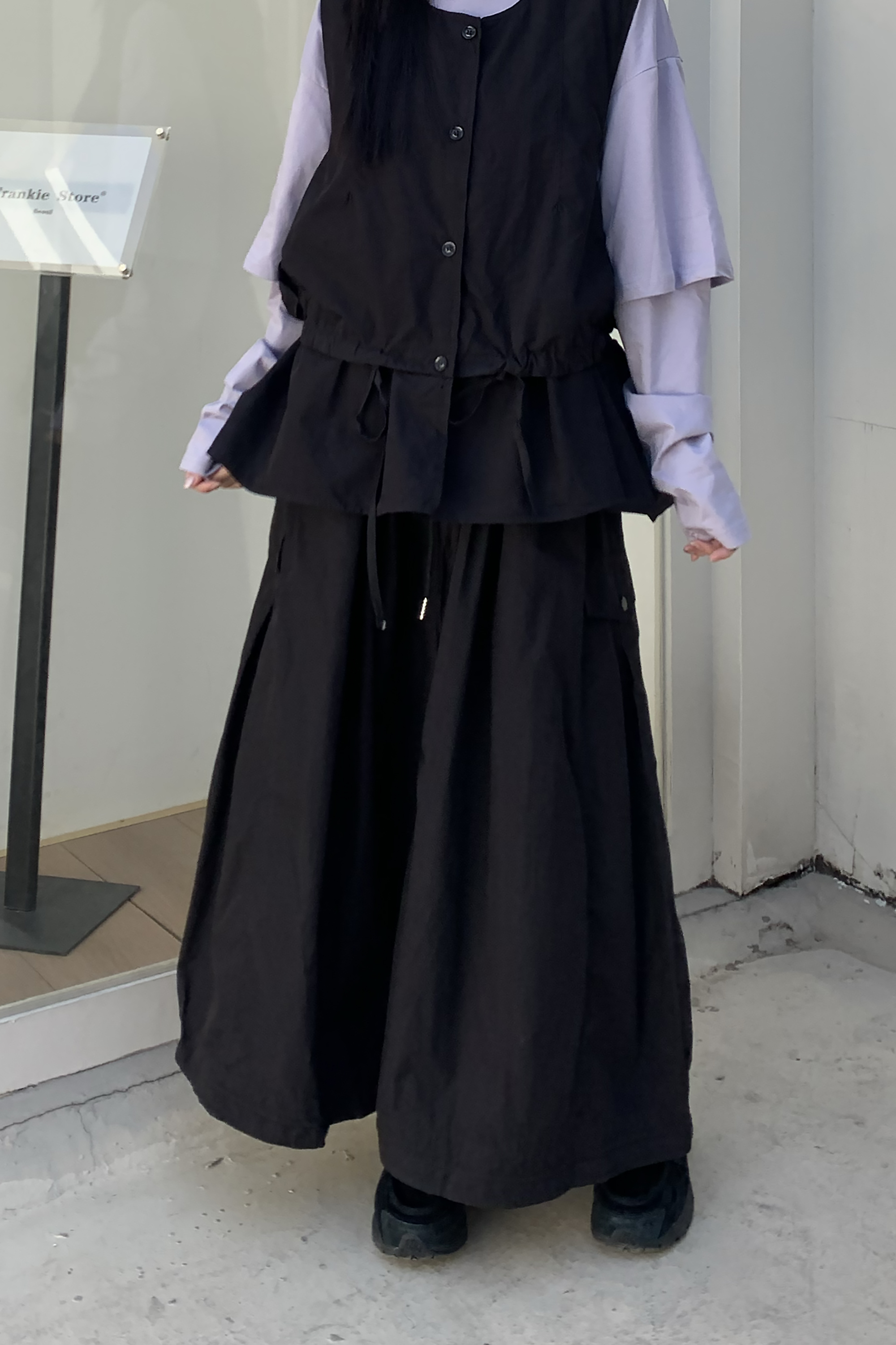 日系鬆緊腰小工裝半裙 3色