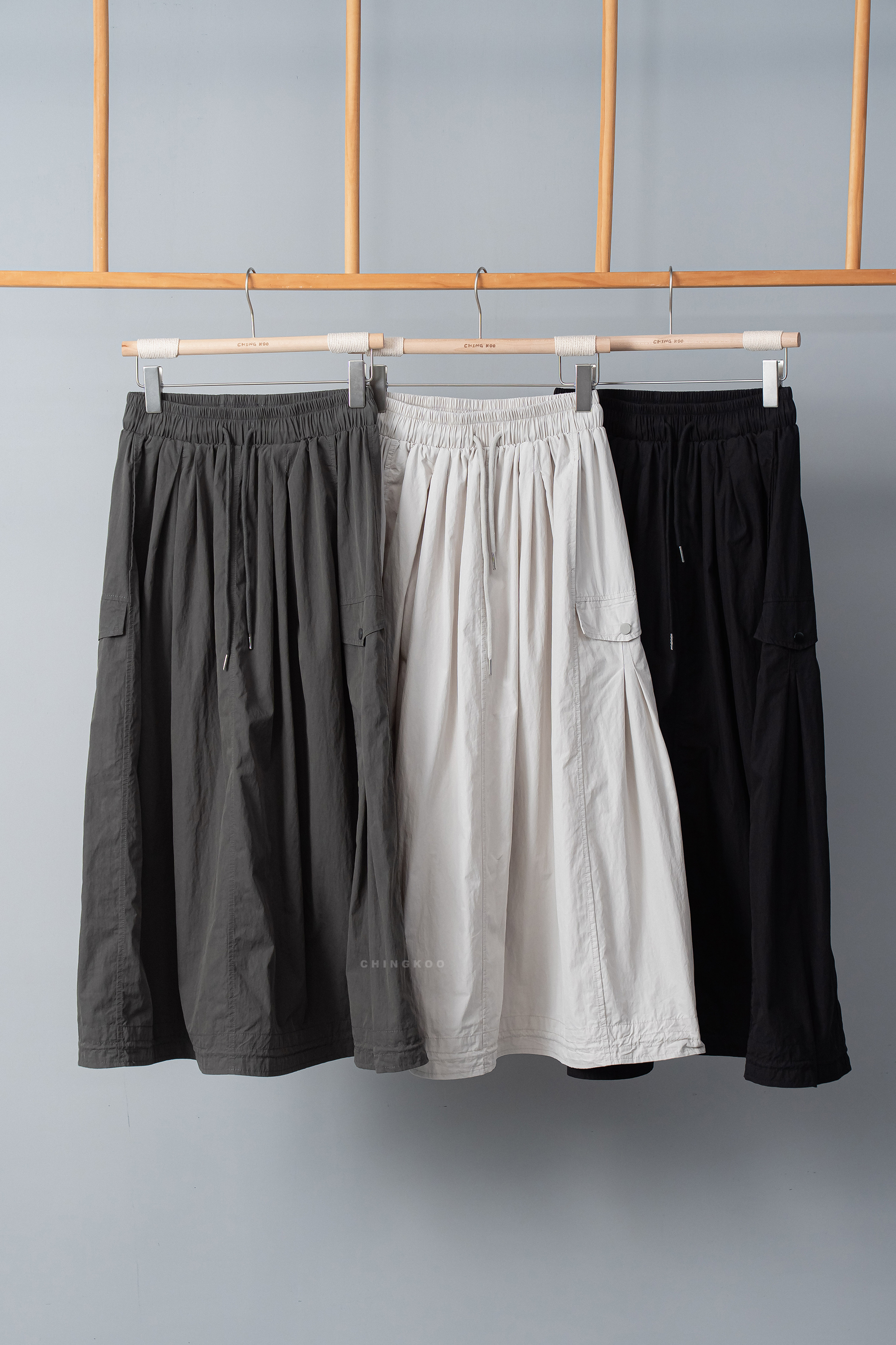 日系鬆緊腰小工裝半裙 3色