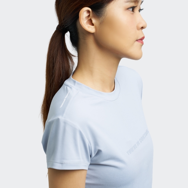 托瑪斯經典素色女短袖（灰藍色）