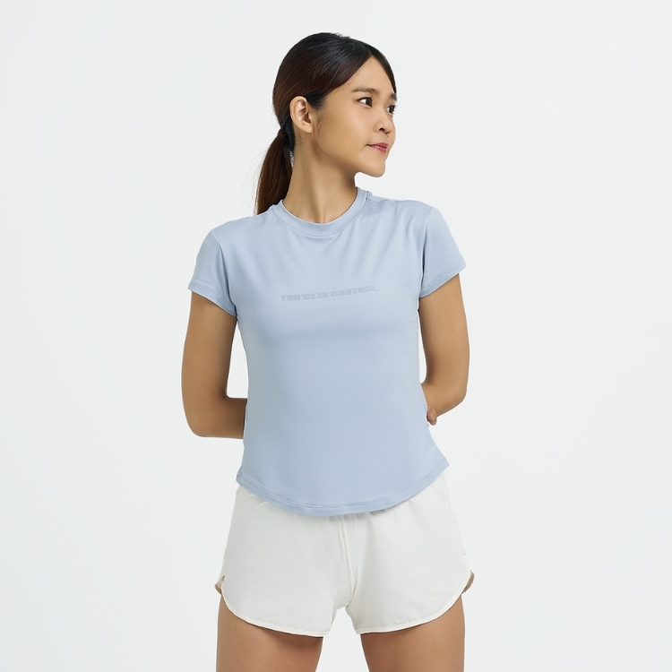 托瑪斯經典素色女短袖（灰藍色）