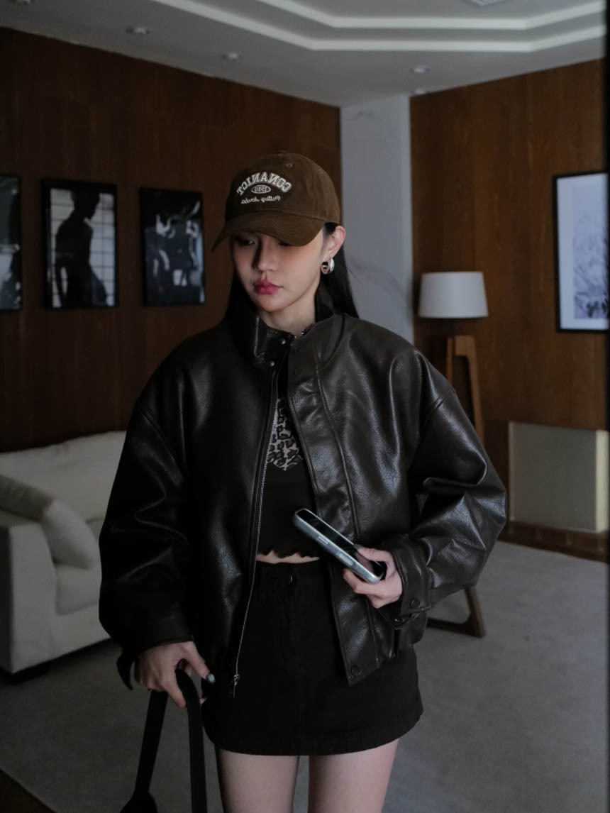 春款帥氣立領皮外套*3色