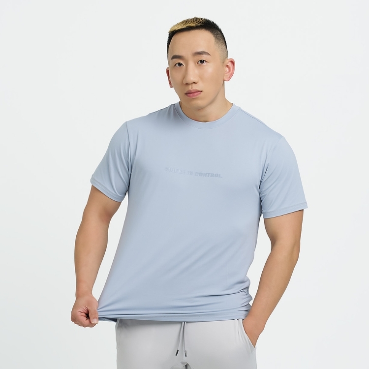 托瑪斯經典素色男短袖（灰藍色）