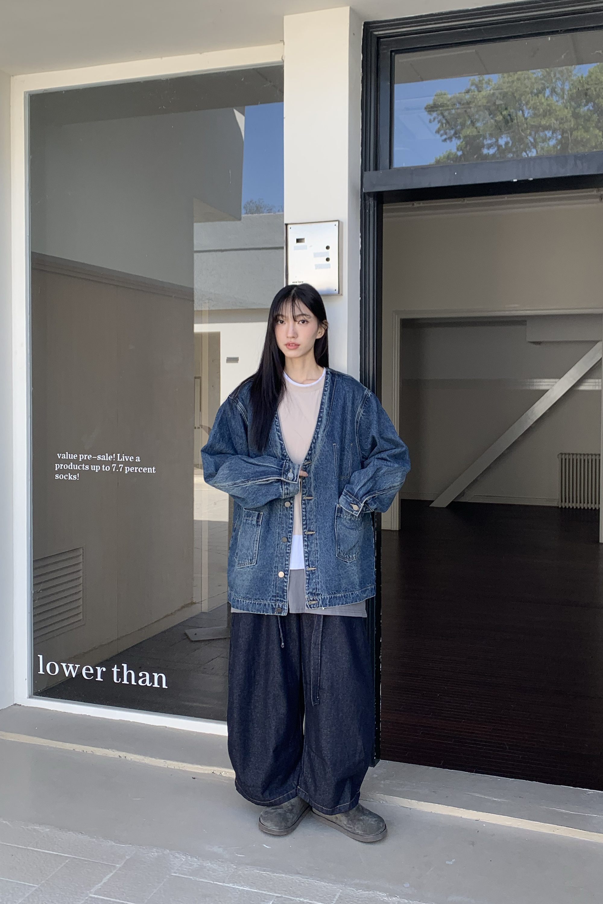 日系百搭V領牛仔外套 2色