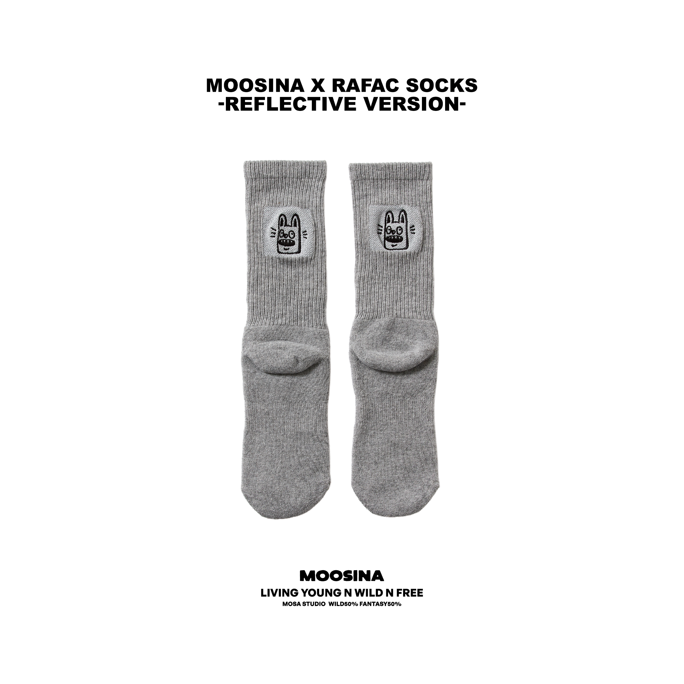 MOOSINA × RAFAC  NIGHT STEP – Reflective Socks