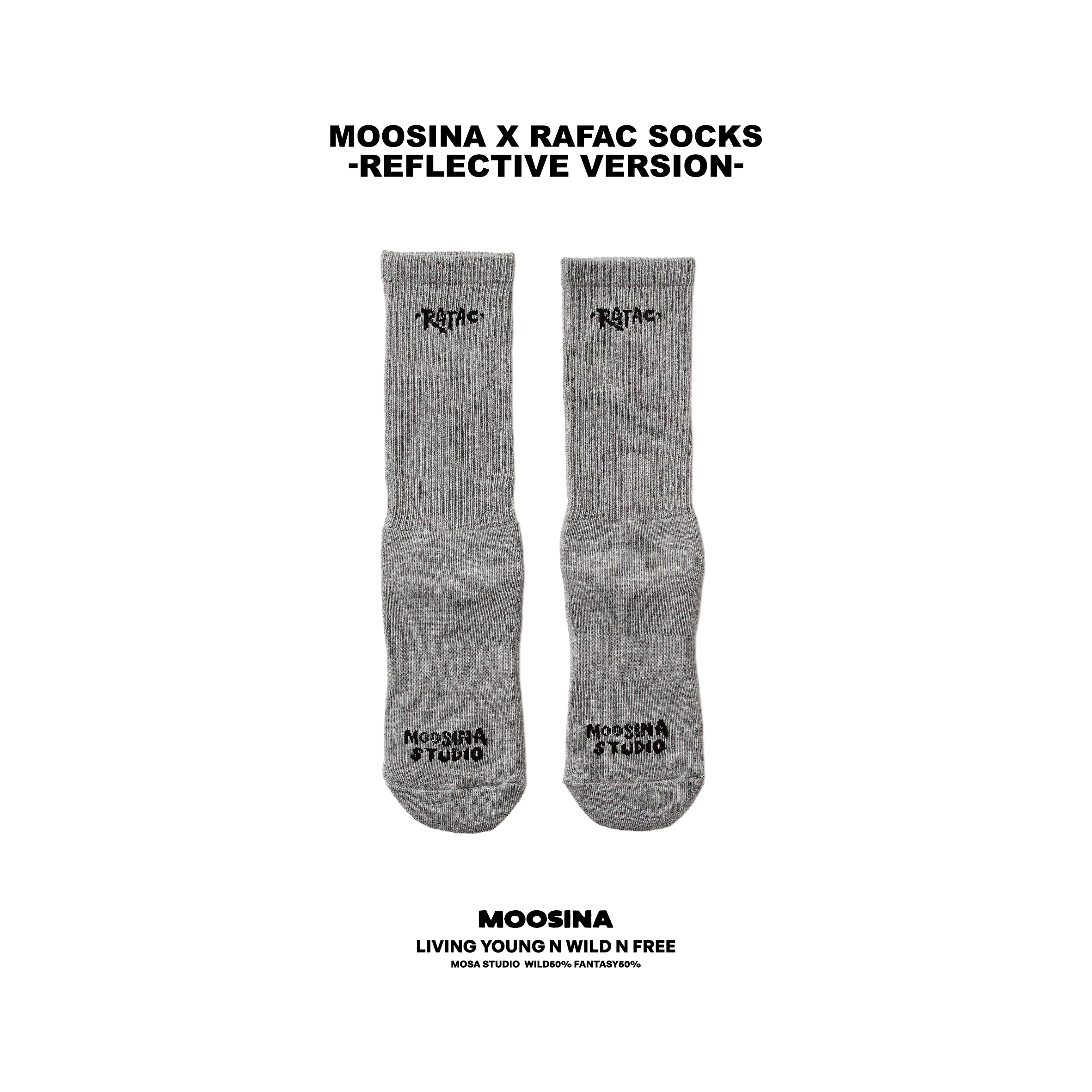 MOOSINA × RAFAC  NIGHT STEP – Reflective Socks