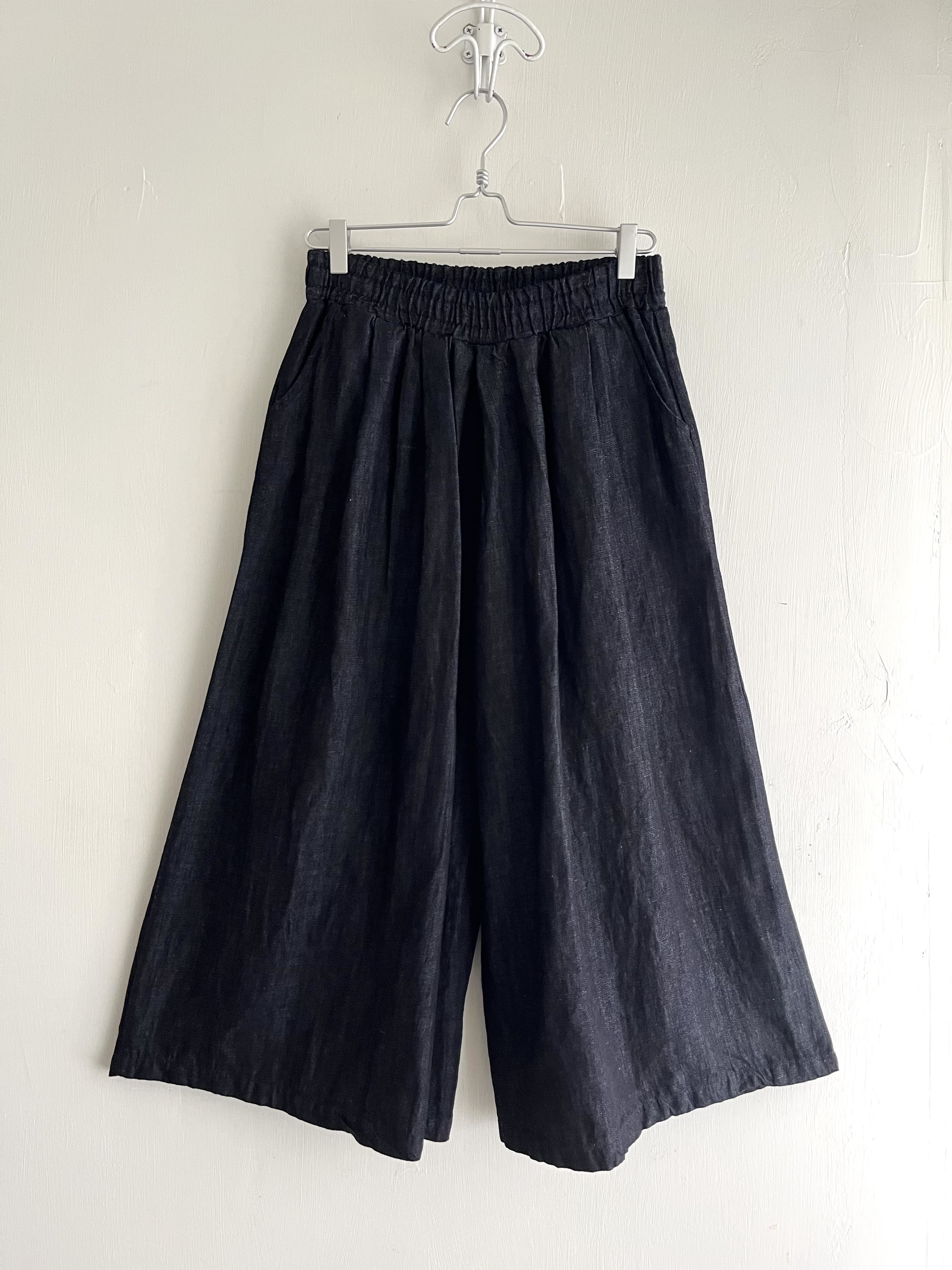 韓國製Sloe深藍色牛仔布闊褲