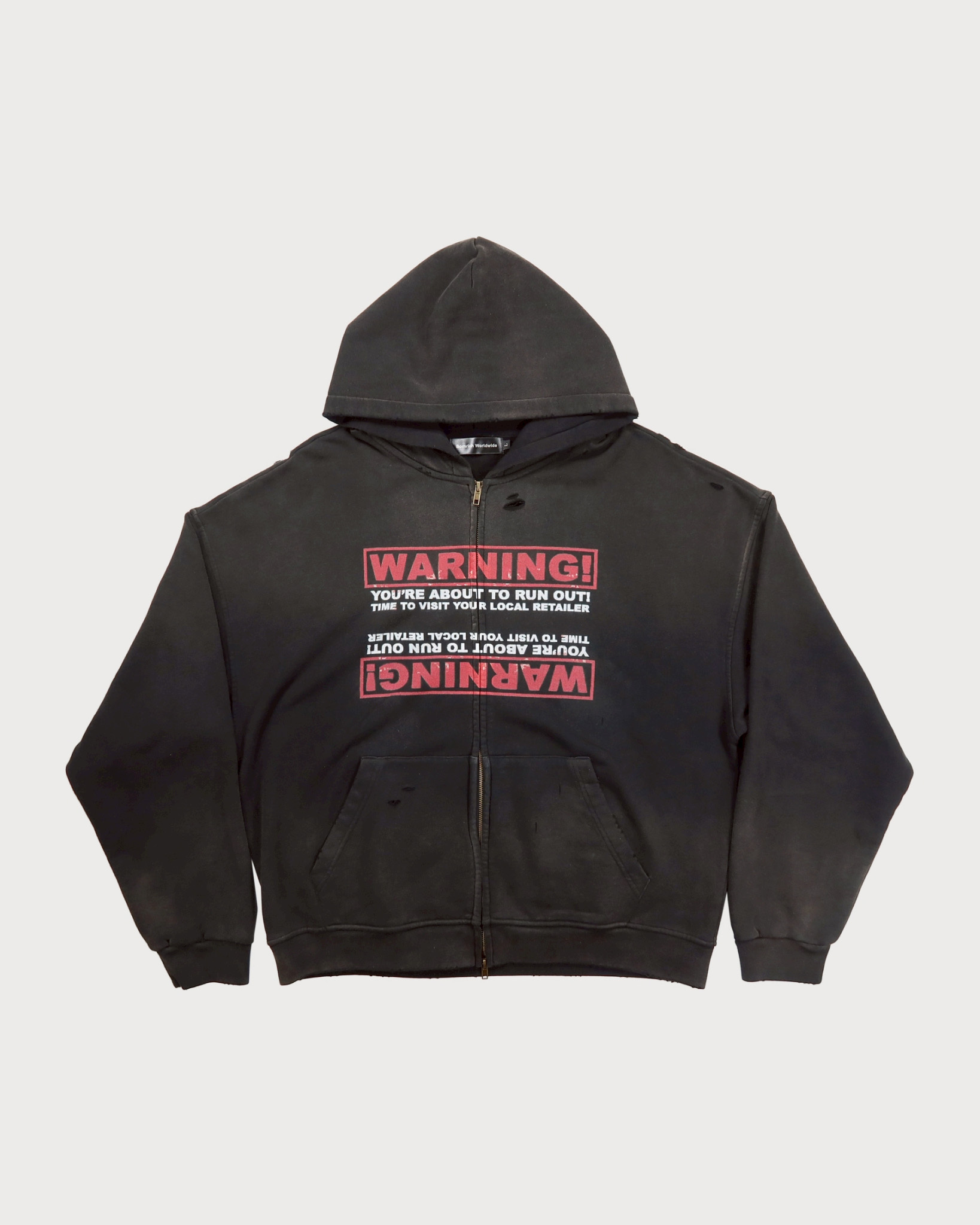 Bornrich 褪色警語連帽外套