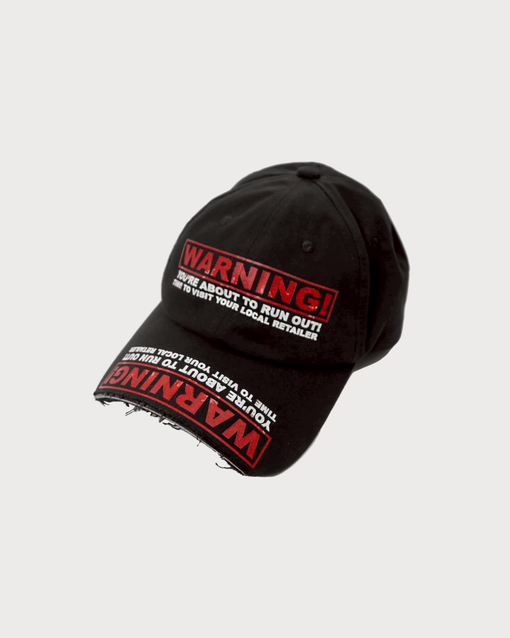 Bornrich WARNING CAP 警語切割做舊棒球帽