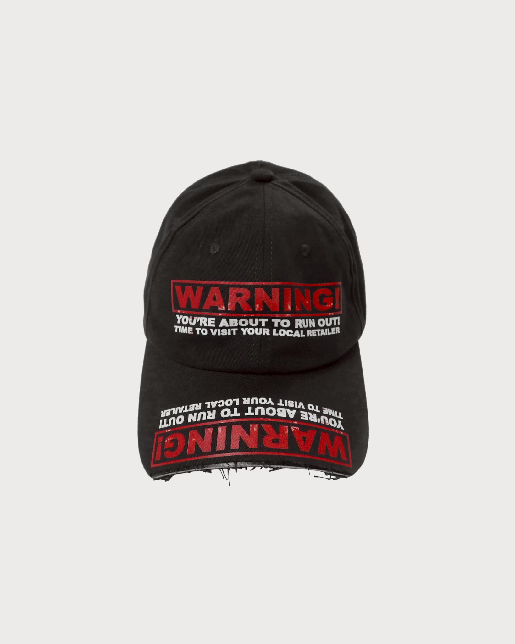 Bornrich WARNING CAP 警語切割做舊棒球帽