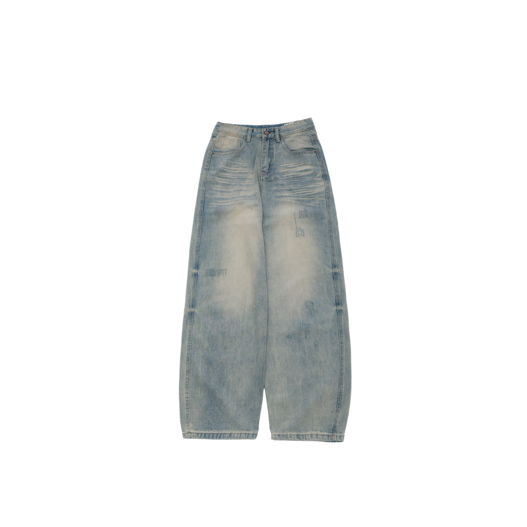 D.CLOSET 美式打摺水洗牛仔褲 LL12