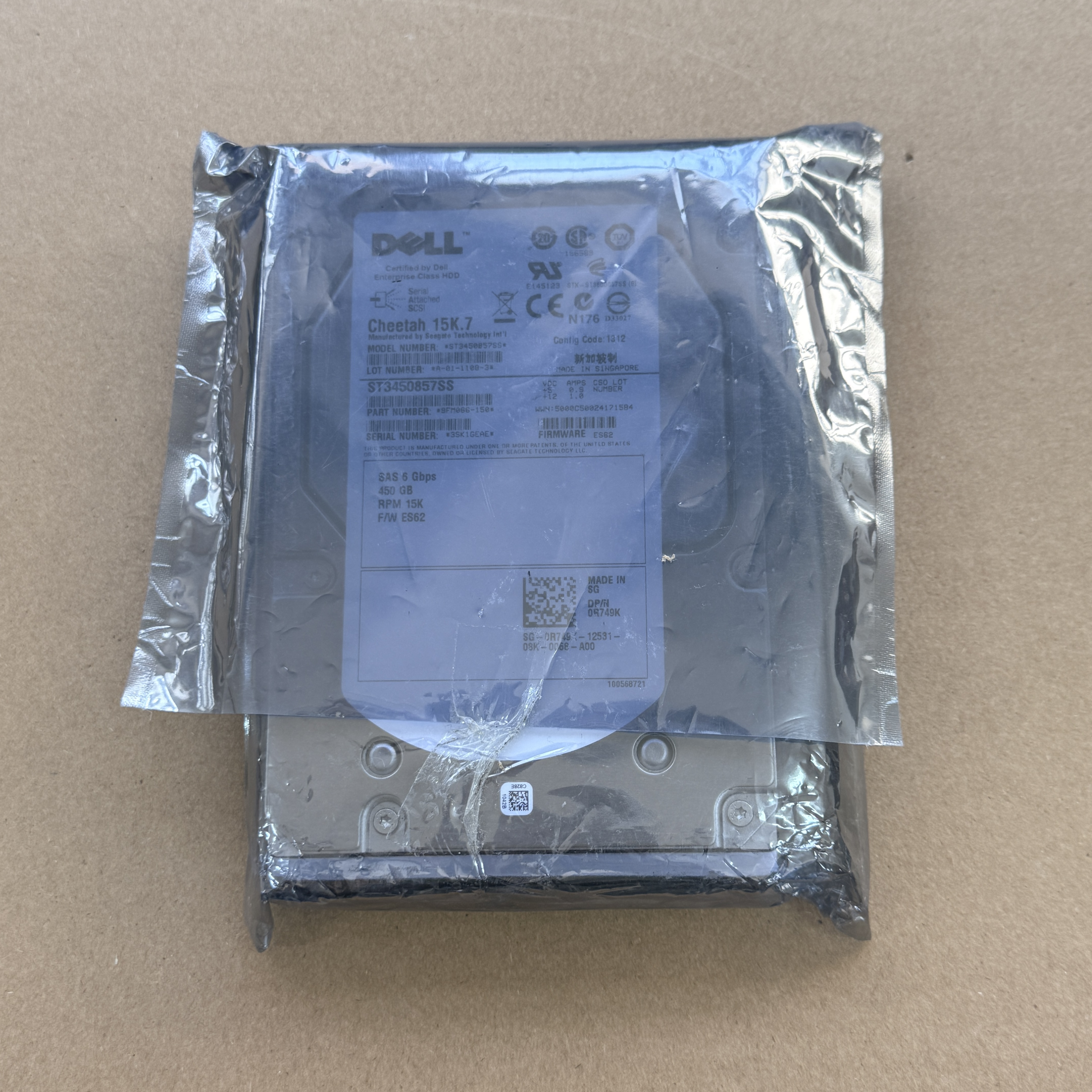 H995N DELL 3.5" 450GB 15K SAS HDD (翻新)