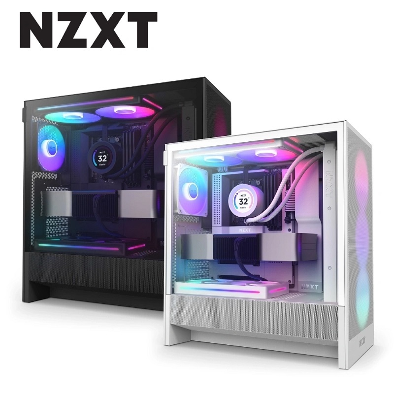 NZXT 恩傑 H5 Flow RGB 全透側電腦機殼 黑色CC-H52FB-R1/白色CC-H52FW-R1(核心扇)