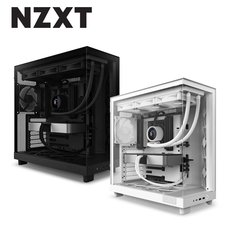 NZXT 恩傑 H6 Flow ATX機殼 黑色CC-H61FB-01/白色CC-H61FW-01
