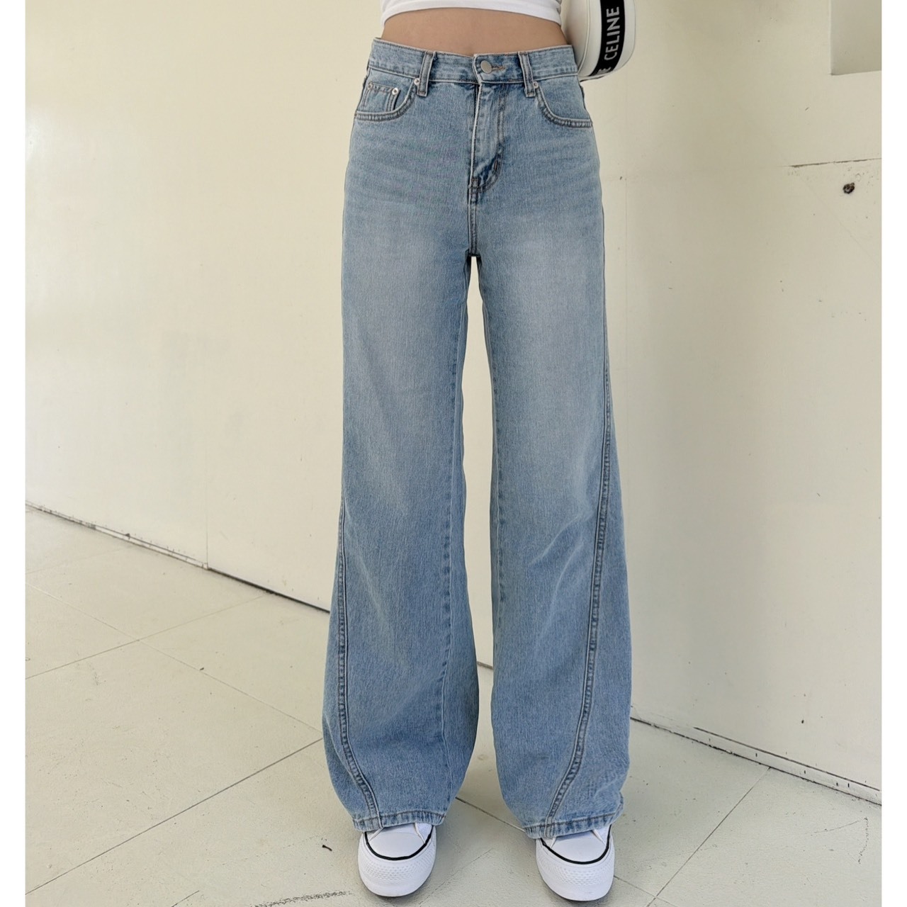 ［預購］🧨02.25早春第一檔新品］💥-7kg大長腿牛仔褲］🇰🇷正韓中高腰超修身微喇叭牛仔寬褲（淺藍/三色，SML）