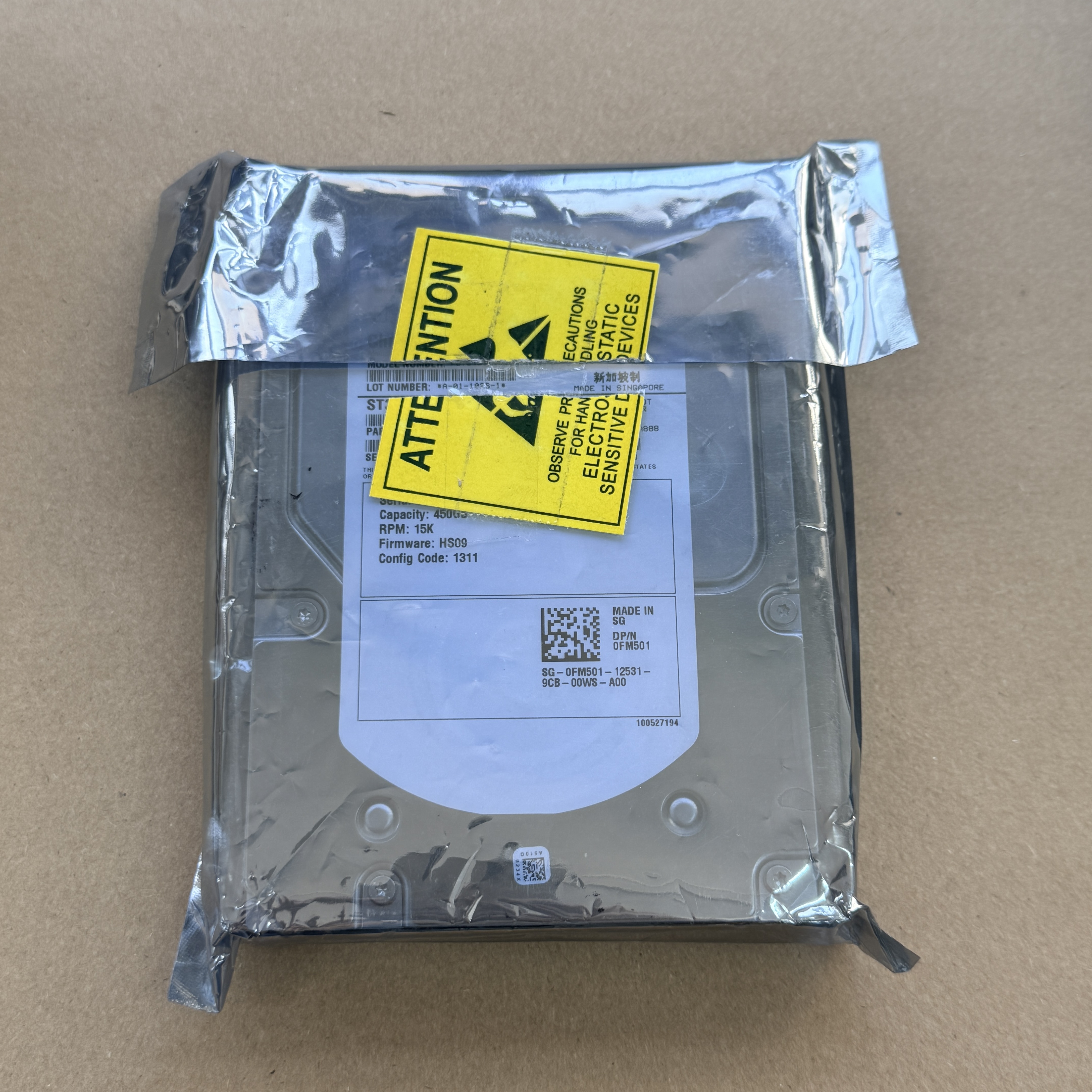 FM501 DELL 450GB 15K 3.5" 3G SAS NON-HOTPLUG HDD = R749K (翻新)