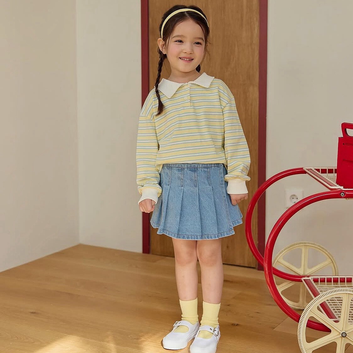 90-150 DB 清爽條紋polo上衣 2色