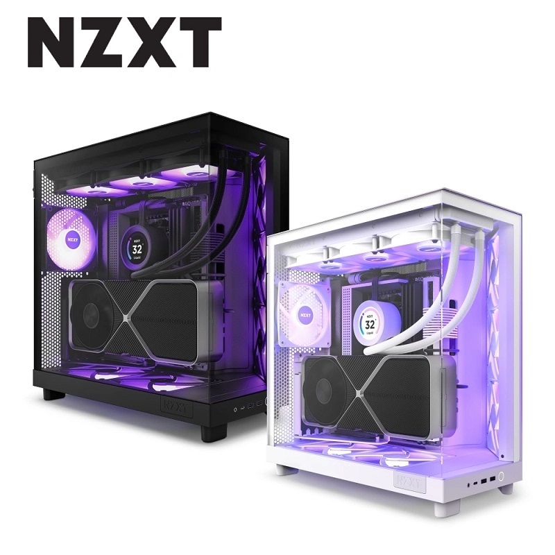 NZXT 恩傑 H6 Flow RGB ATX機殼 黑色CC-H61FB-R1/白色CC-H61FW-R1