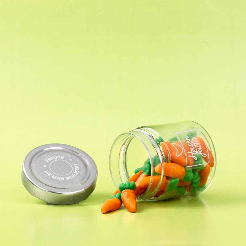 (預購商品)  德國 Gute Laune 天然果汁紅蘿蔔造型軟糖 玻璃罐裝 春日限定版 120克 玻璃罐裝