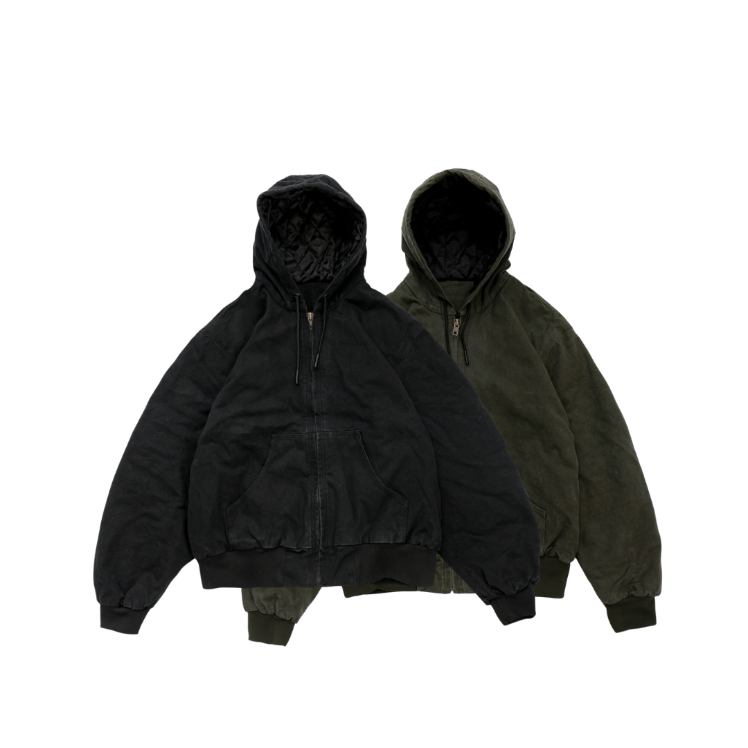 D.CLOSET 水洗 做舊 短版復古連帽外套 J10