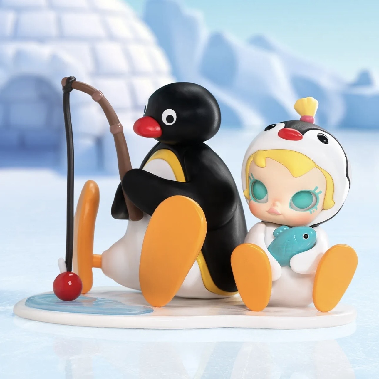 POPMART 泡泡瑪特 BABY MOLLY x PINGU 垂釣時光 公仔 擺件