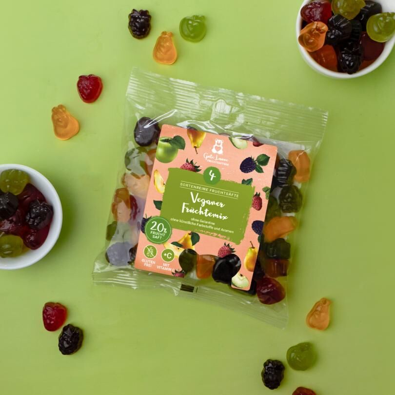 (預購商品)  德國 Gute Laune 純素天然綜合果汁軟糖 可愛水果造型 150g 袋裝