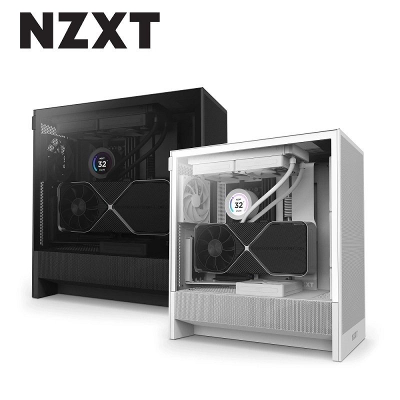 NZXT 恩傑 H5 Flow 全透側電腦機殼 黑色 CC-H52FB-01/白色 CC-H52FW-01