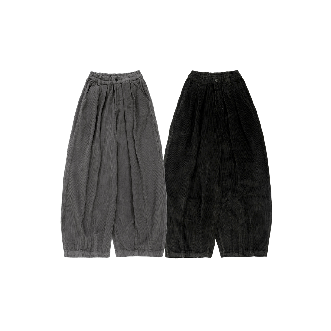 D.CLOSET 日系 復古 闊形 垂墜感 燈芯絨 燈籠褲 LL15