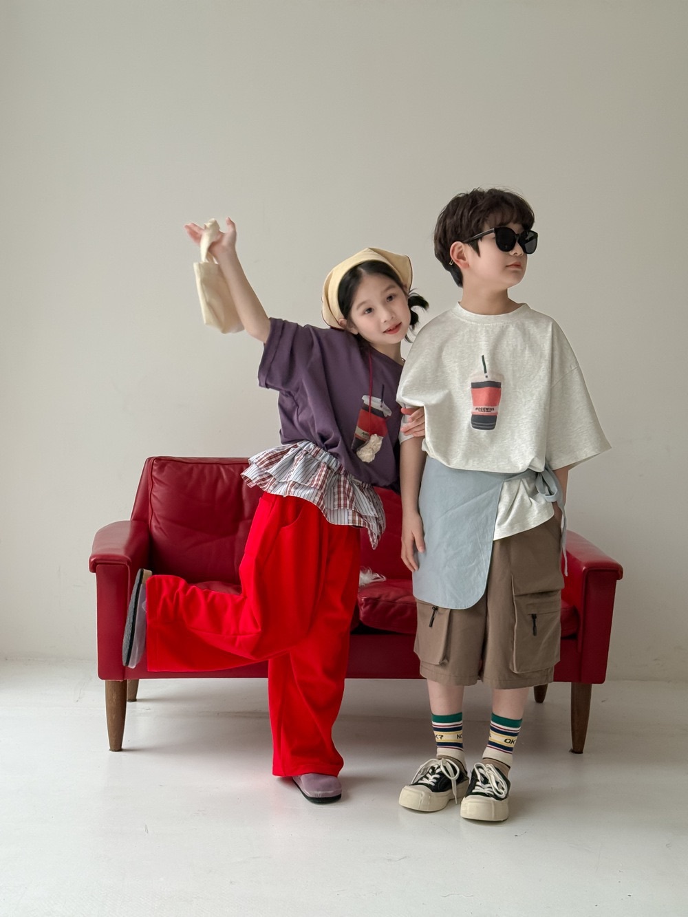 兩色大冰美寬鬆上衣