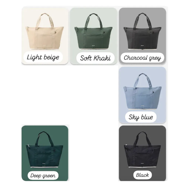 HOU-LLG0226-013 [Branden🇰🇷] 旅行登機必備手提袋 Tote bag (A13 Light Beige/B13 Black/C13 Deep Green/F13 Charcoal Grey/G13 Soft Khaki/H13 Sky Blue)