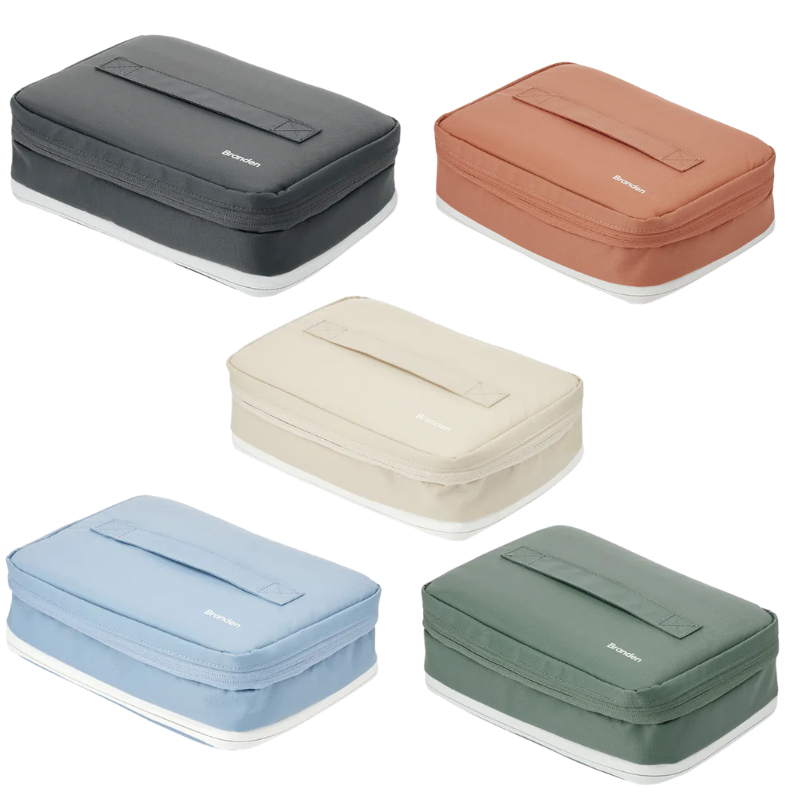 HOU-LLG0226-015 [Branden🇰🇷] 擴展型beauty pouch (A15 Charcoal Grey/B15 Light Beige/C15 Soft Khaki/F15 Sky Blue/G15 Brick Pink)