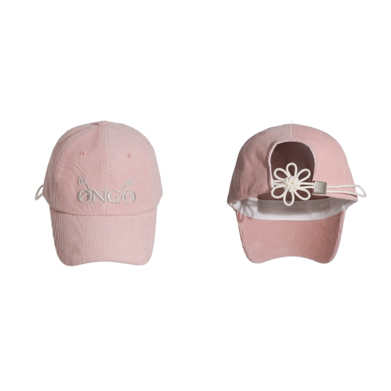 ACC-CCG0226-021 CORDUROY LOGO FLOWER CAP Pink (A21)