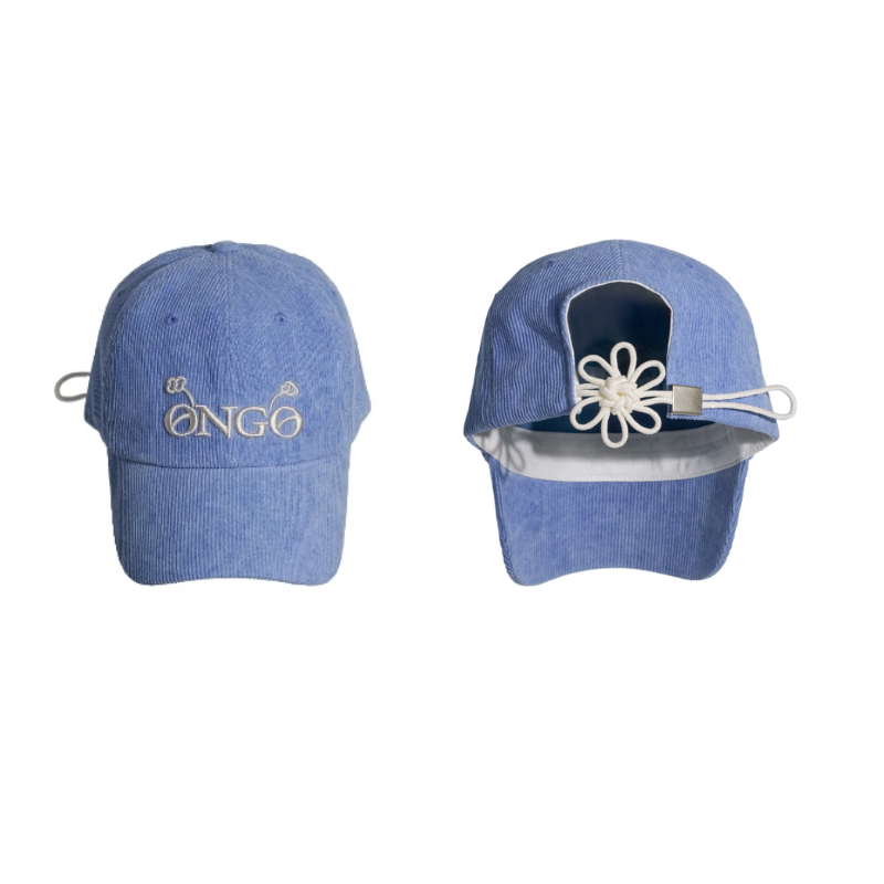 ACC-CCG0226-020 CORDUROY LOGO FLOWER CAP Blue (A20)