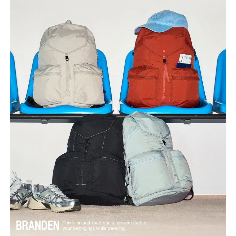 HOU-LLG0226-018 [Branden Safe Plus] Backpack | 防盜可擴展旅行背包 (A18 Ash Black/B18 Pale Mint/C18 Warm Gray/F18 Deep Orange)